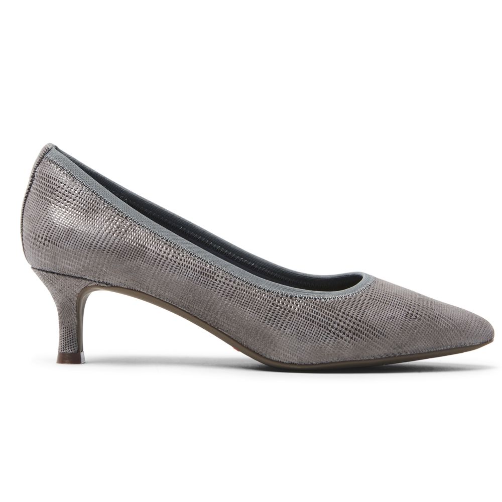 Rockport Women's Total Motion Kaiya Heel Pumps - Grey - USA (1653XKDCQ)